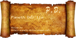 Paneth Dália névjegykártya